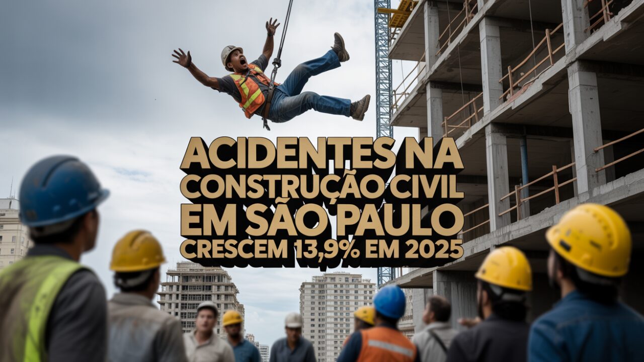 O estado de São Paulo registrou um aumento de 13,9% nos acidentes na construção civil em 2025. Recentemente, três operários faleceram em obra após queda de elevador