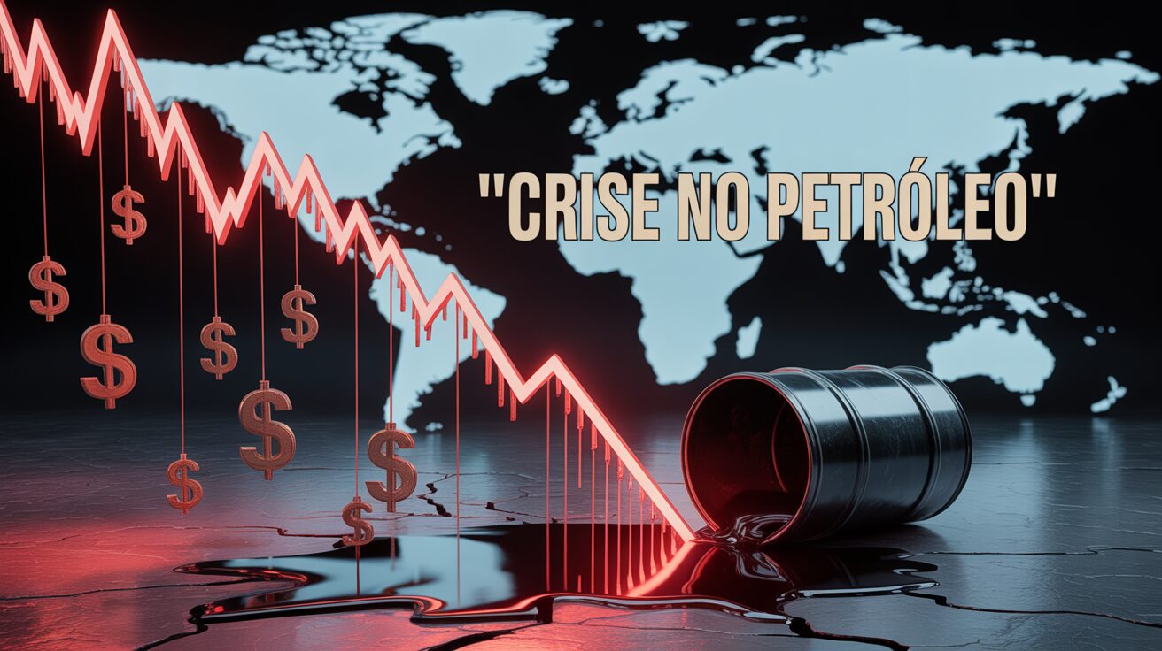 Opep+ aumenta produção e derruba preços do petróleo. Petrobras recua e mercado global reage com incerteza e tensão econômica.(Imagem: Reprodução/Canva)
