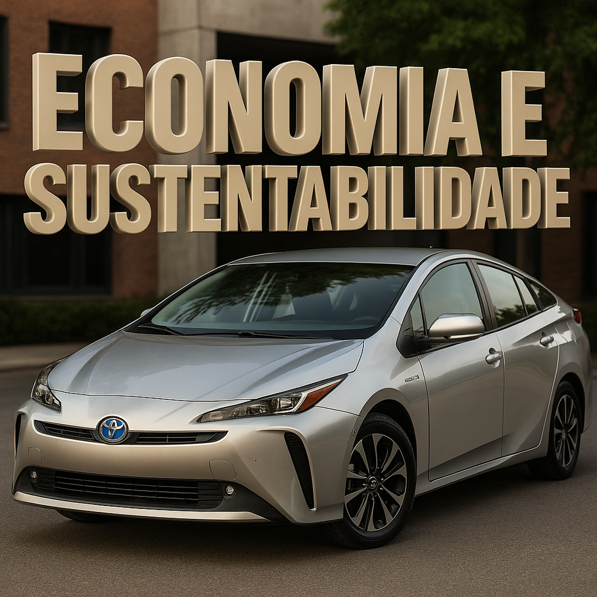 Toyota Prius 2025 híbrido em ambiente urbano com destaque para economia e sustentabilidade