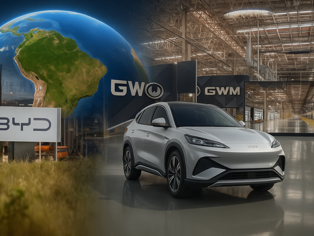 A "invasão" das montadoras chinesas: BYD e GWM constroem megafábricas para dominar o mercado de elétricos no Brasil