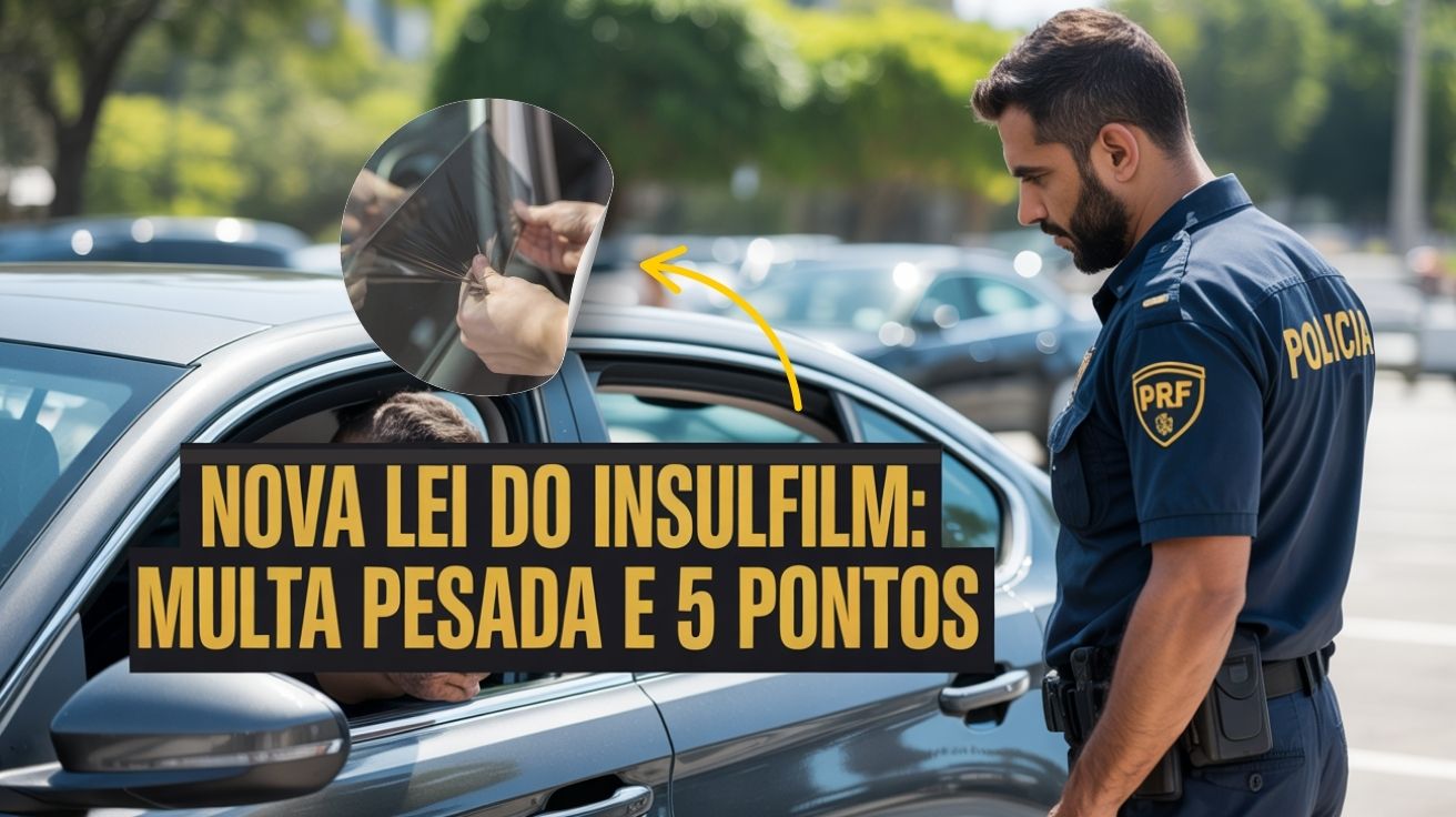Nova regra do insulfilm e para-brisa entra em vigor com multas pesadas e 5 pontos na carteira. Saiba como evitar e garantir sua segurança!