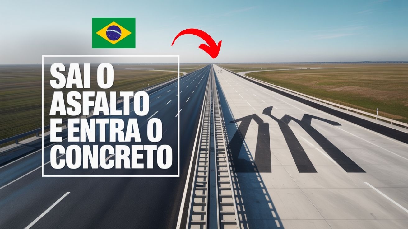Concreto desafia o asfalto nas rodovias brasileiras com vida útil de até 30 anos e custos mais baixos no ciclo de vida. Saiba o que muda.