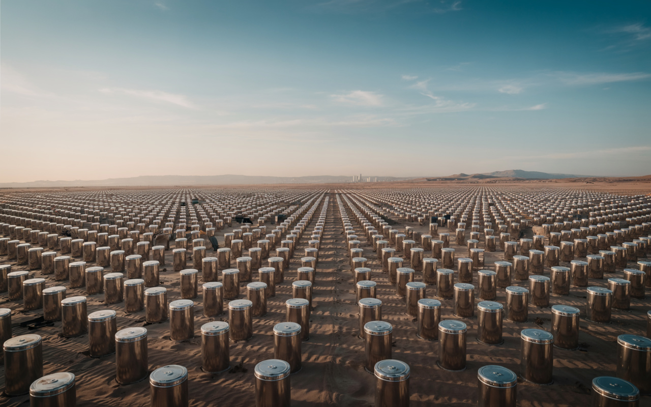 As 500 mil baterias de lítio enterradas no deserto que armazenam energia solar para abastecer cidades inteiras à noite