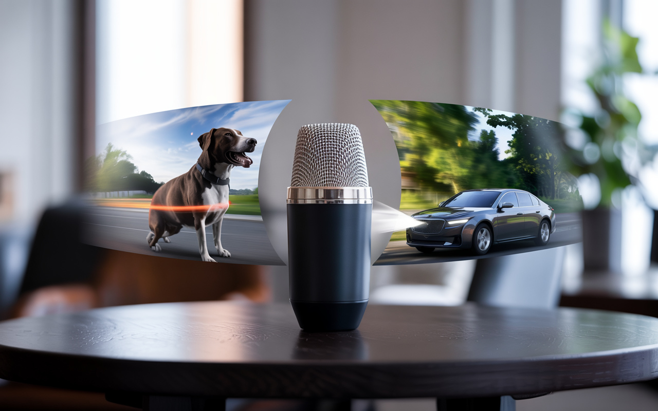 O microfone inteligente que elimina o som do vento, latidos e motores — e isola apenas sua voz com inteligência artificial em tempo real