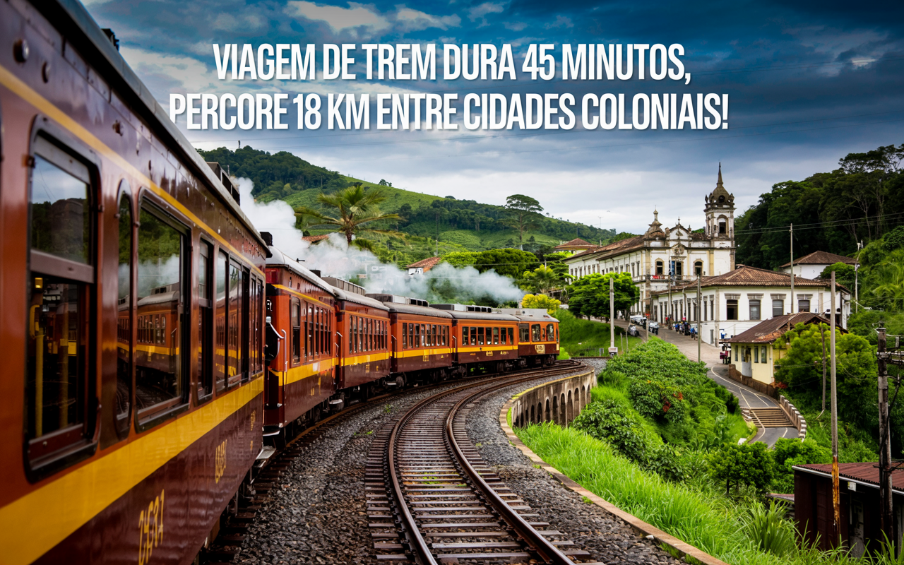 Trilho que transportava ouro no século XIX virou passeio turístico de 45 minutos com 18 km de extensão