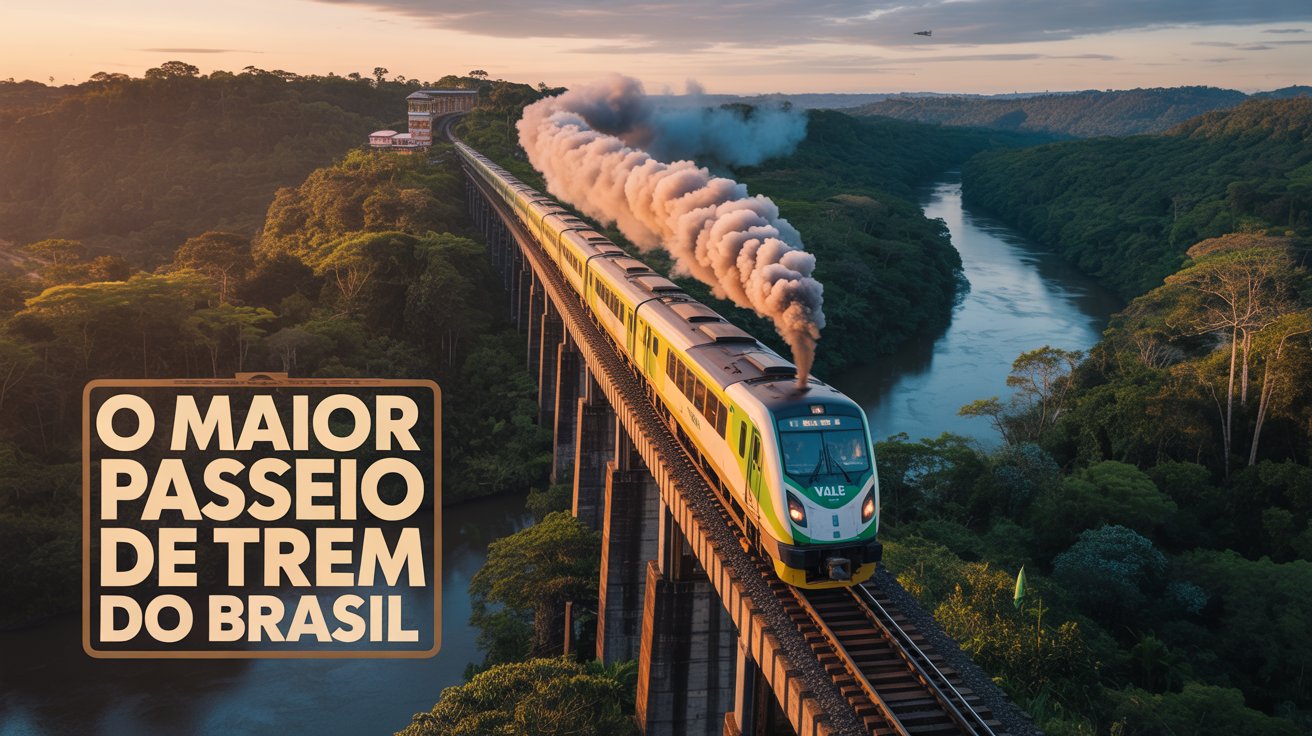 Conheça o maior passeio de trem do Brasil, ligando Pará e Maranhão em 16 horas, com conforto, paisagens únicas e tarifas acessíveis.