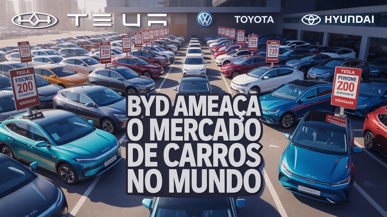 Montadoras enfrentam guerra de preços da BYD, que corta até 34% no valor dos carros elétricos, ameaçando lucros e a estabilidade do setor.