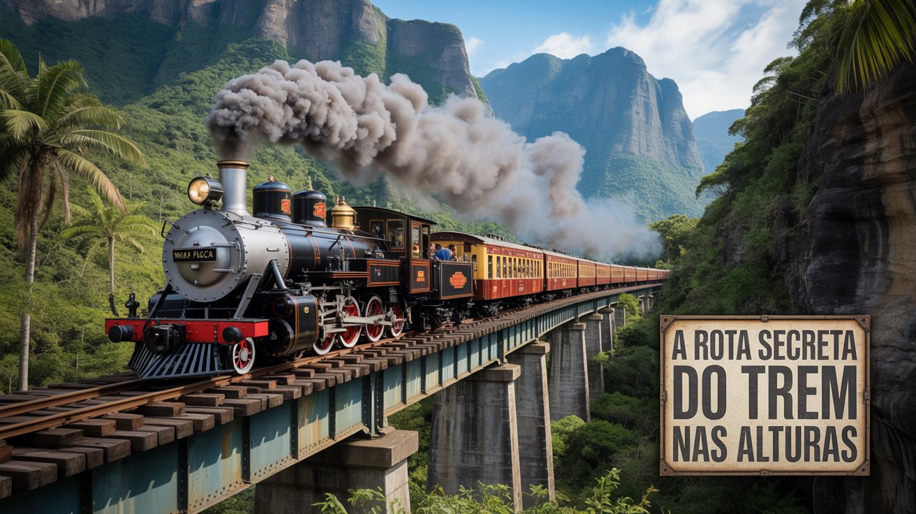 Viaje por uma ferrovia histórica em SC por menos de R$ 100, cruzando túneis e pontes com vista para a mata nativa a bordo de uma Maria Fumaça.