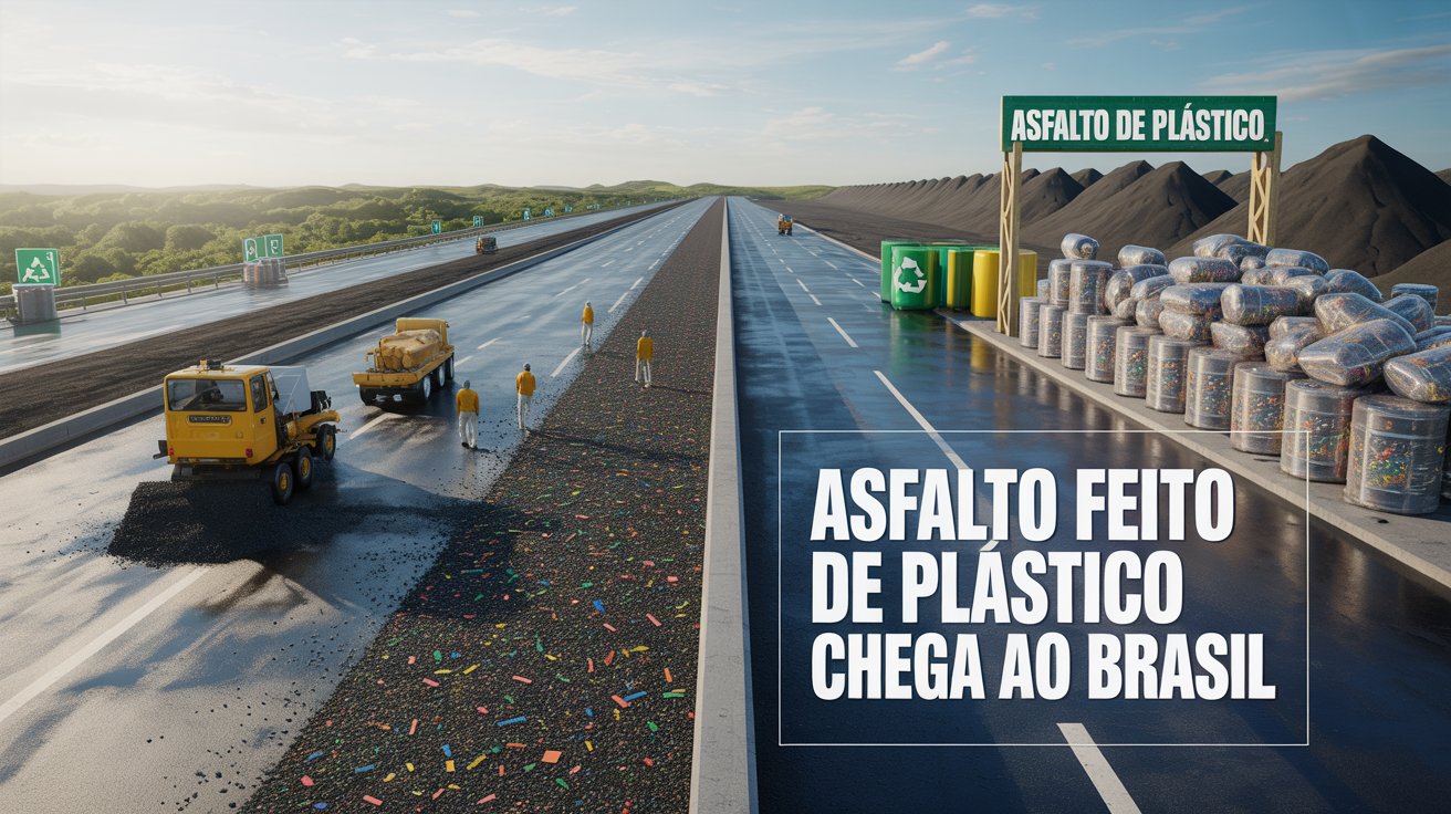 Rodovia paulista testa asfalto com plástico reciclado e surpreende por durabilidade, economia e impacto ambiental positivo no setor de infraestrutura. (Imagem/ ilustração)