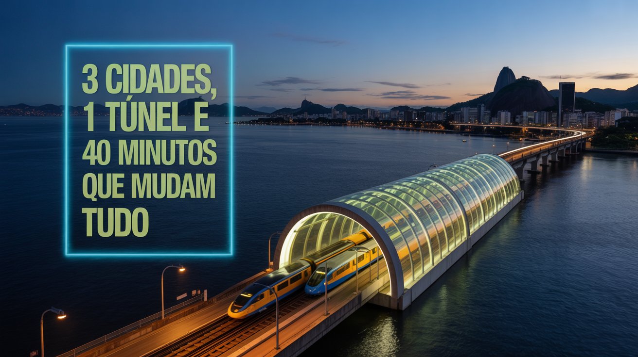 Nova linha de metrô vai ligar Rio, Niterói e São Gonçalo por túnel subaquático e promete reduzir tempo de viagem em mais de uma hora.