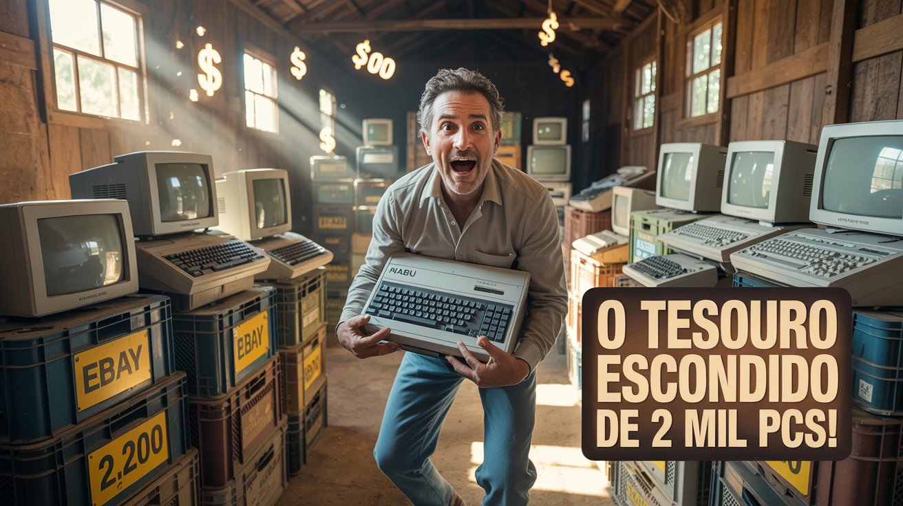 Achado de 2.200 computadores antigos esquecidos em celeiro gera fortuna no eBay e resgata tecnologia que antecipou a internet moderna.