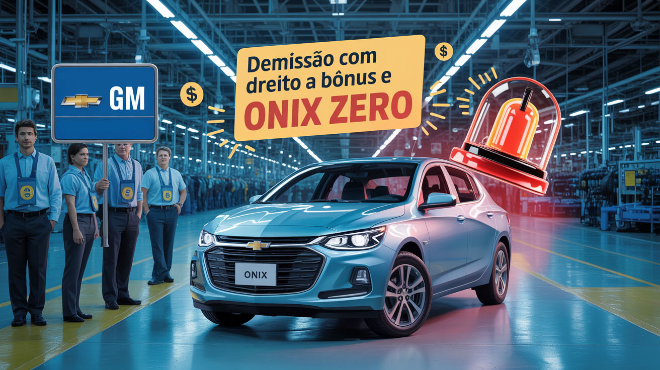 GM oferece bônus de até R$195 mil, Onix 0 km e convênio médico em plano de demissão voluntária para evitar demissões em massa na fábrica.