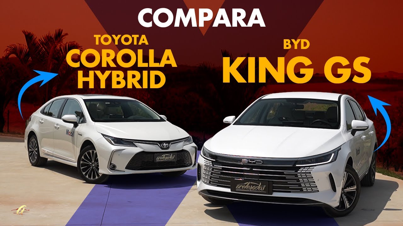 BYD King chega para desafiar o Toyota Corolla Hybrid com mais potência, autonomia elétrica e tecnologia inovadora no mercado brasileiro de sedãs.