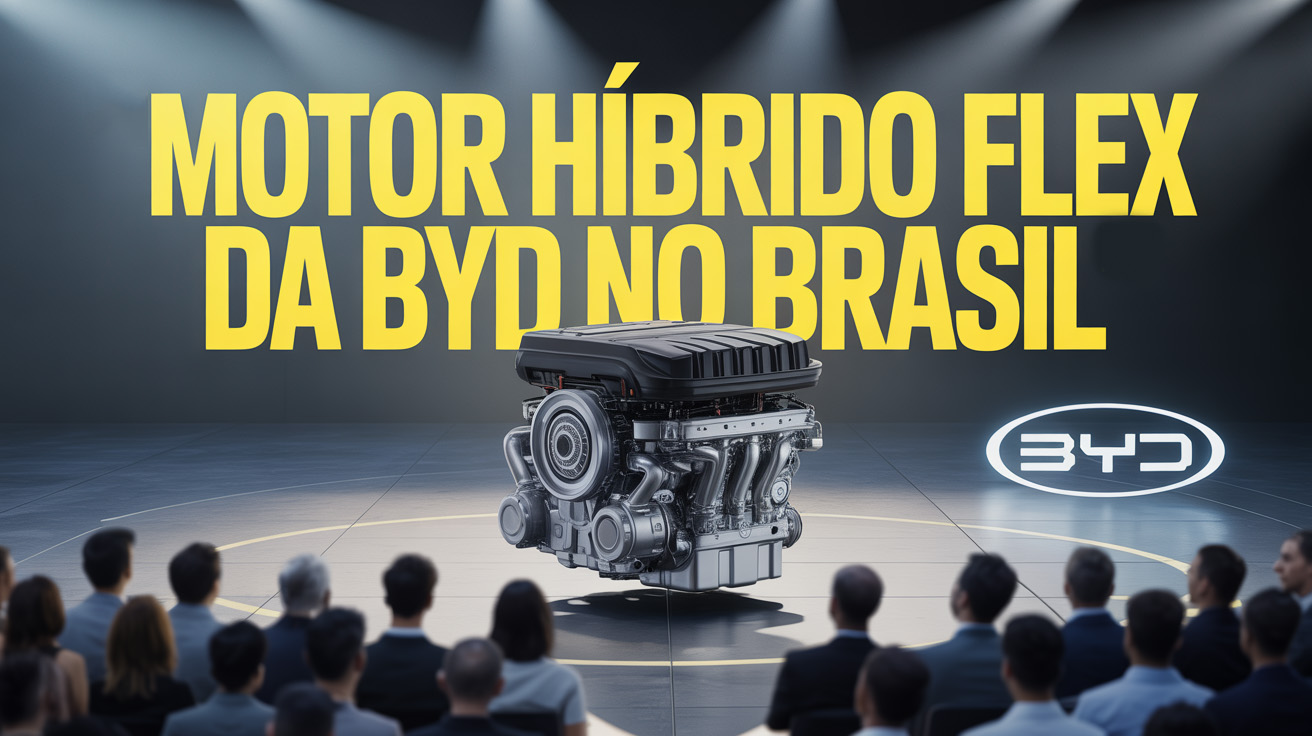 BYD revela motor híbrido flex 1.5 com produção no Brasil e mira rivais como Corolla Cross e Compass com promessa de eficiência e inovação.