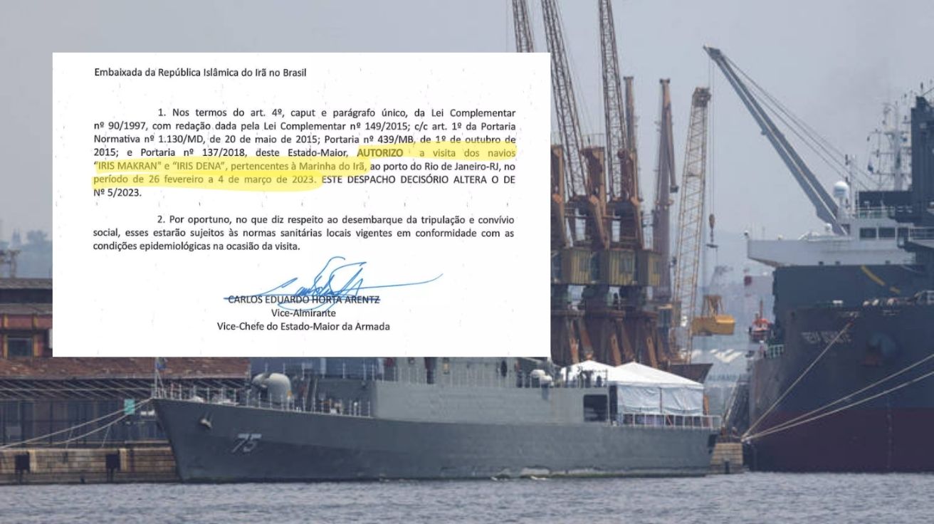 Despacho oficial autoriza visita dos navios de guerra iranianos IRIS Makran e IRIS Dena ao Porto do Rio entre 26 de fevereiro e 4 de março de 2023