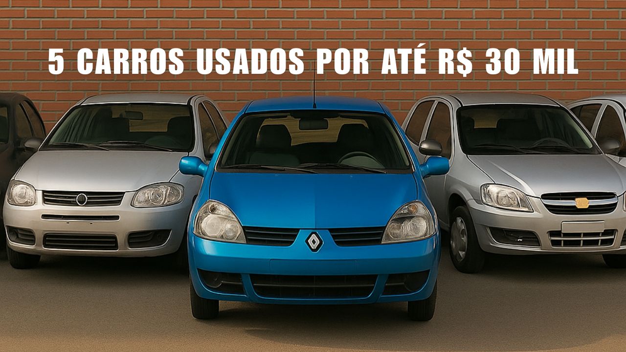 Mesmo com o mercado de seminovos aquecido, ainda é possível encontrar carros usados até R$ 30 mil com bom custo-benefício. Veja cinco modelos que se destacam em 2025.