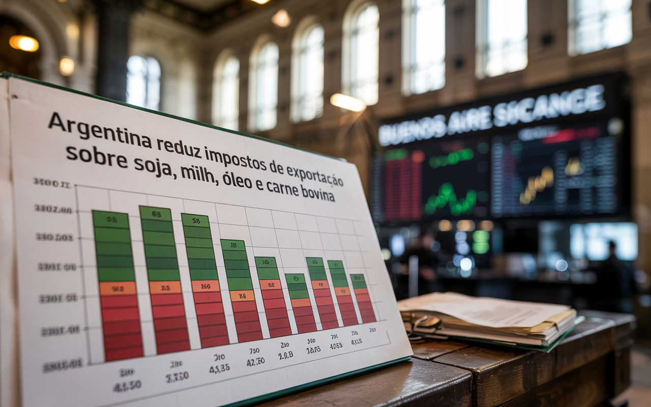 Argentina reduz impostos de exportação sobre soja, milho, óleo e carne bovina — medida entra em vigor nesta quinta-feira (31)