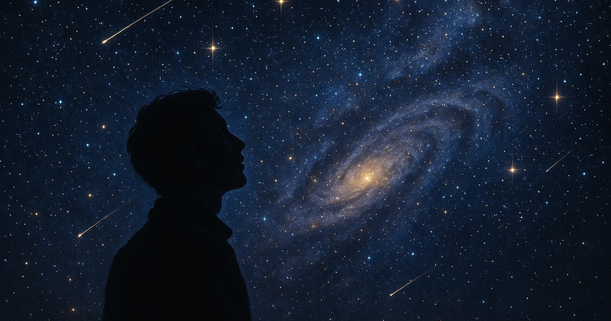 Você pode estar vendo estrelas que já morreram há milhares de anos — entenda como a luz guarda segredos do passado do universo. (Imagem: Reprodução/IA)