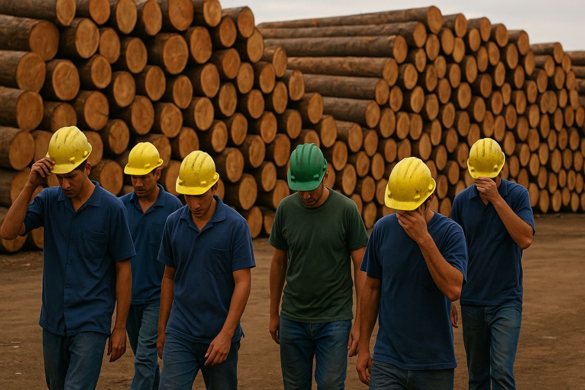 Indústria da madeira inicia demissões no Brasil após tarifa de 50% imposta por Trump