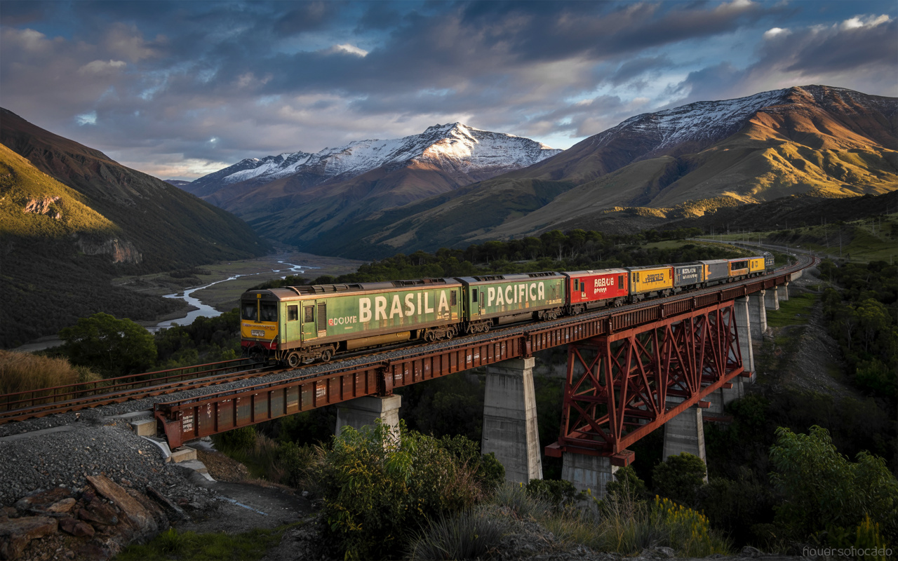 Essa ferrovia vai ligar o Brasil ao Pacífico: veja o projeto de 4.400 km e apoio da China que promete cortar custos logísticos e abrir nova rota de exportação