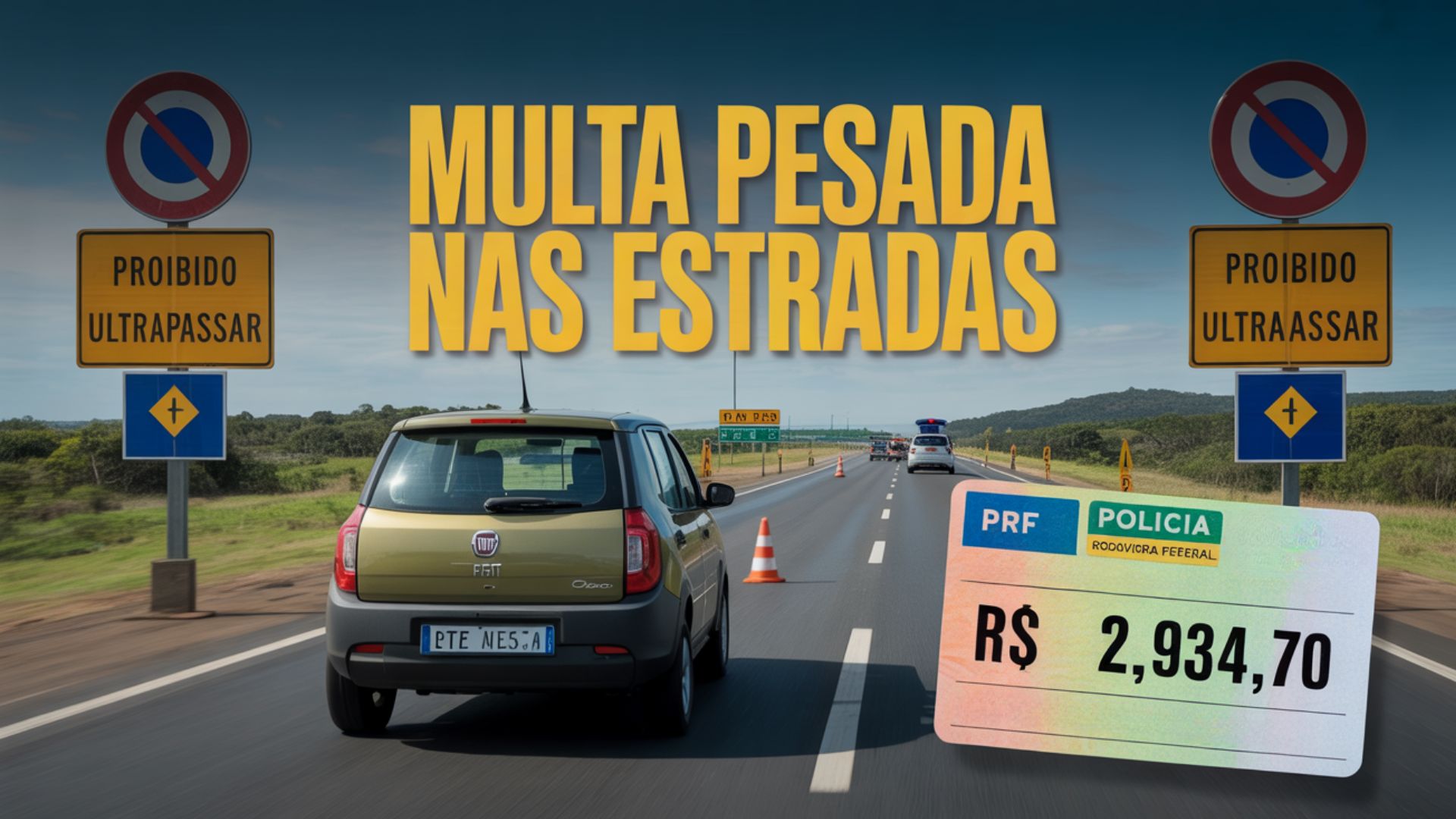 Nova lei de trânsito prevê multa de quase R$ 3 mil e suspensão da CNH por até 24 meses para ultrapassagem proibida nas rodovias.