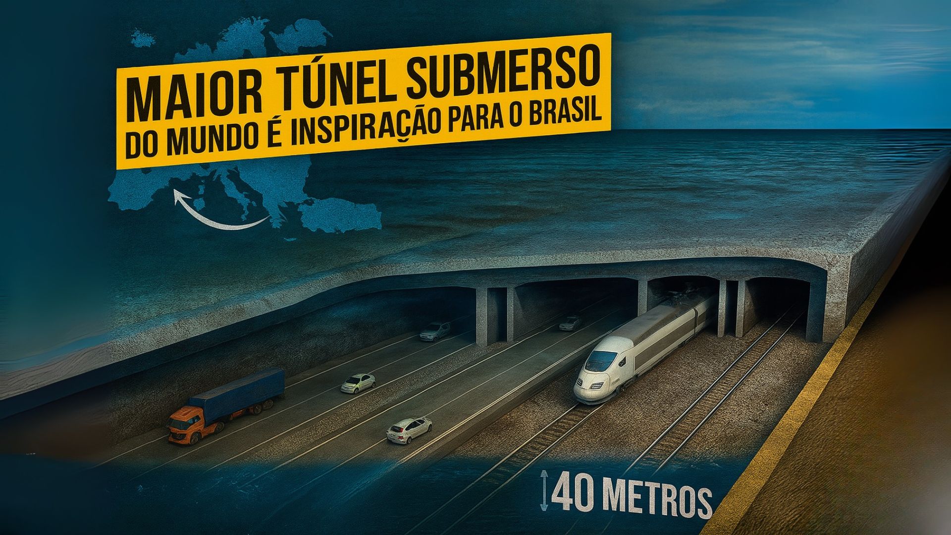 Conheça o maior túnel imerso do mundo, sua engenharia inovadora, impacto ambiental e como inspira o projeto pioneiro entre Santos e Guarujá.