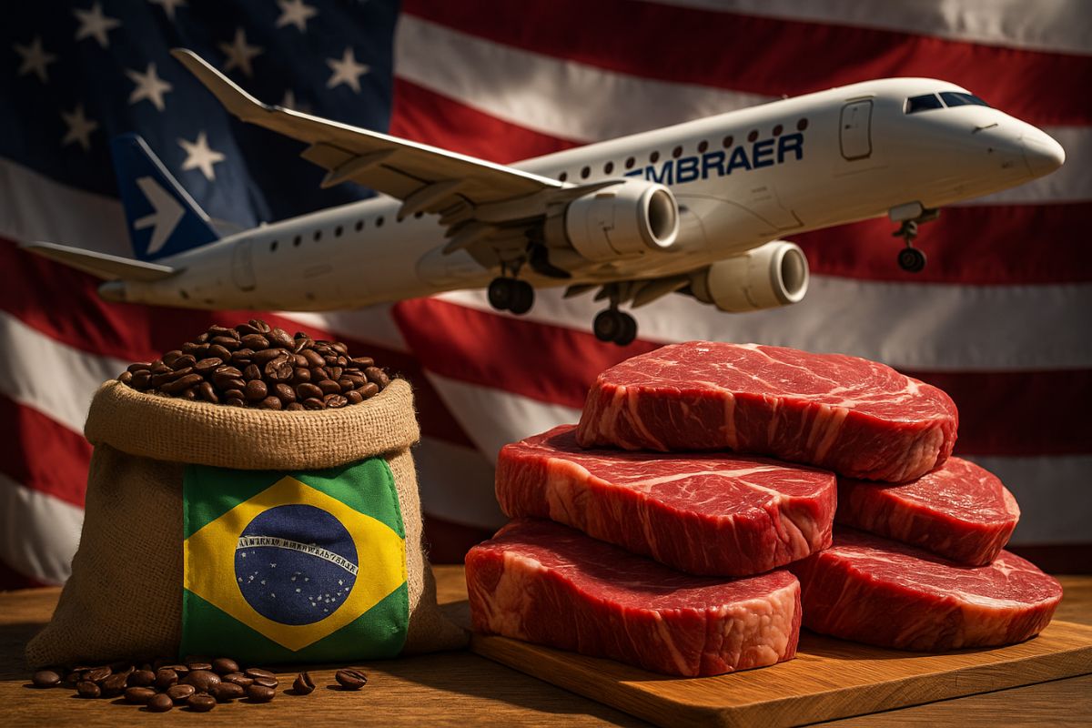 Guerra Comercial: Os 10 Produtos Brasileiros Mais Ameaçados pela Tarifa de 50% de Trump