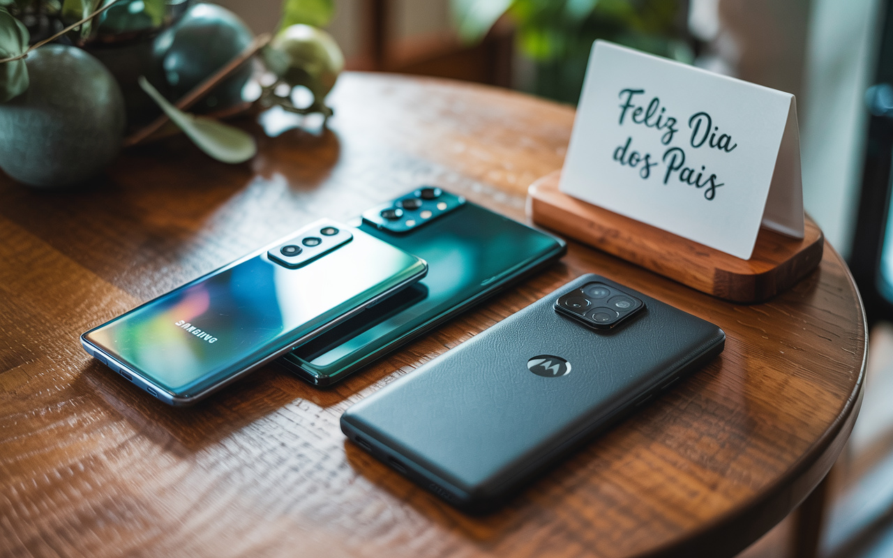 Os melhores celulares da Samsung, Xiaomi e Motorola para presentear neste Dia dos Pais — modelos com ótima câmera, bateria e preço justo