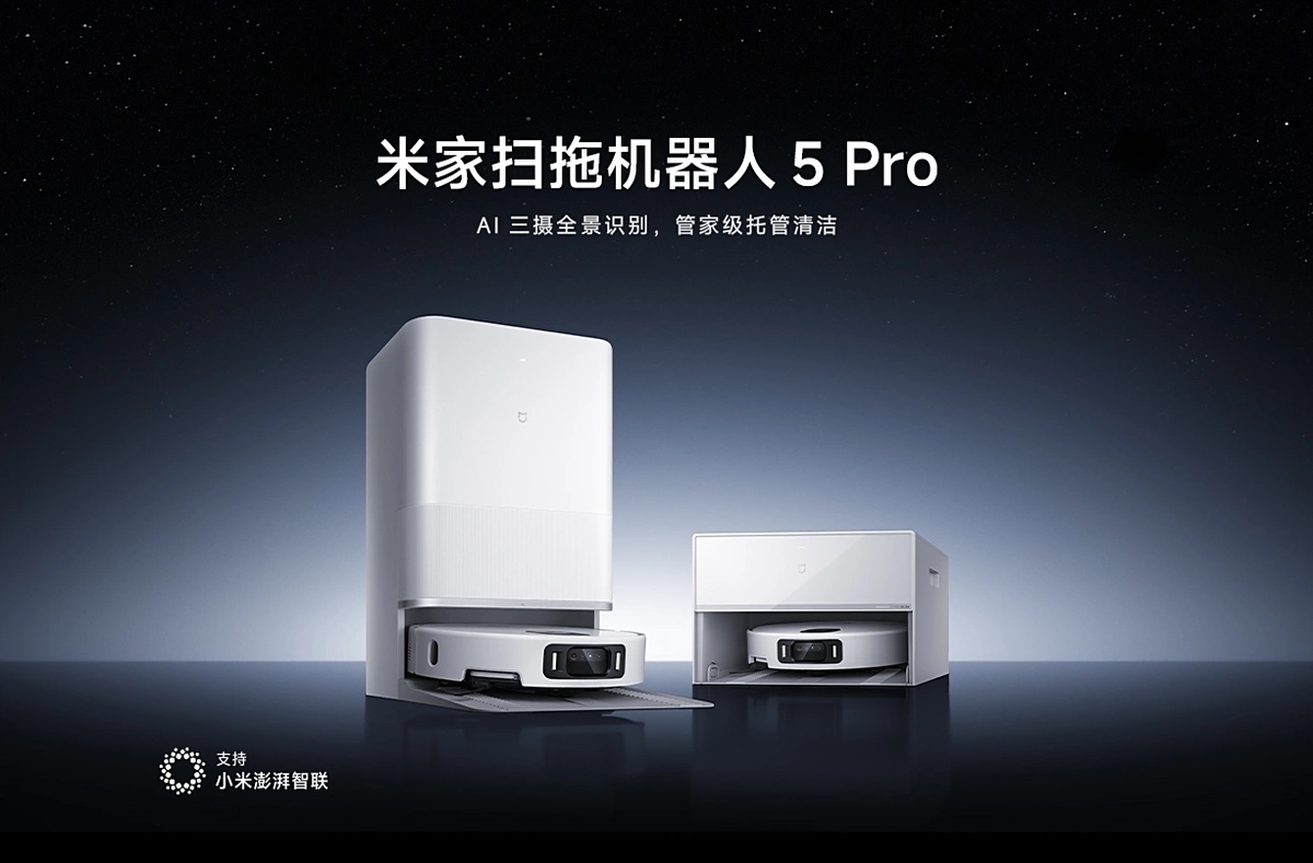 Robô aspirador inteligente Xiaomi 5 Pro com estação de limpeza automática.