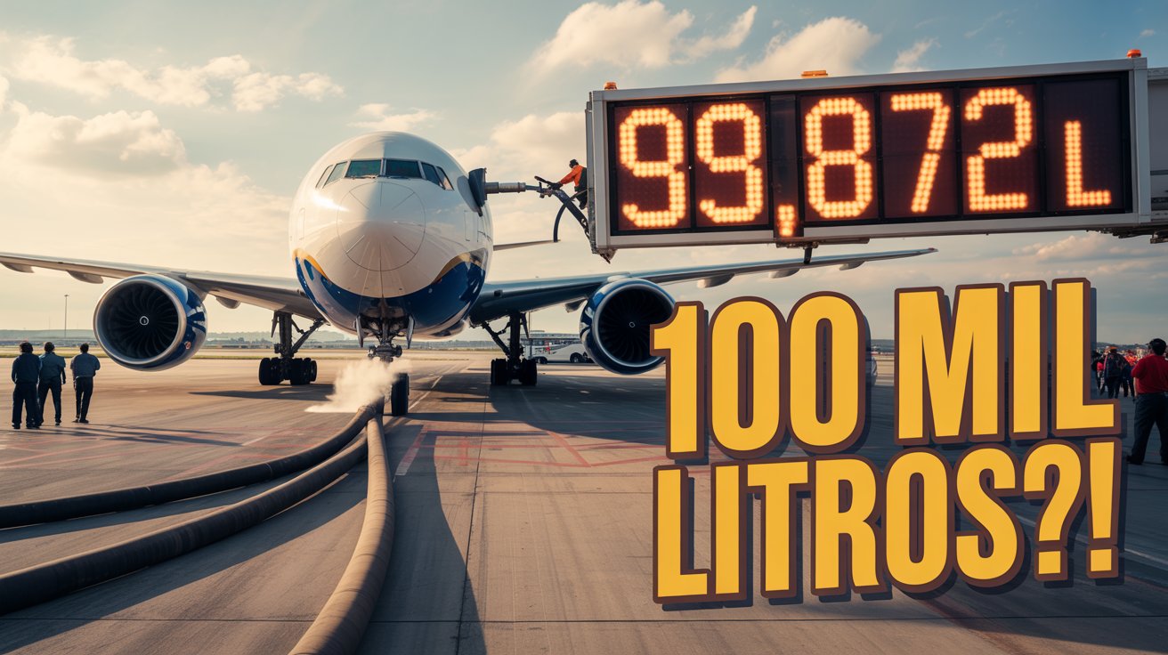 Veja como funciona o abastecimento de aviões e entenda quanto combustível é consumido em voos comerciais, com cálculos precisos e alta tecnologia.