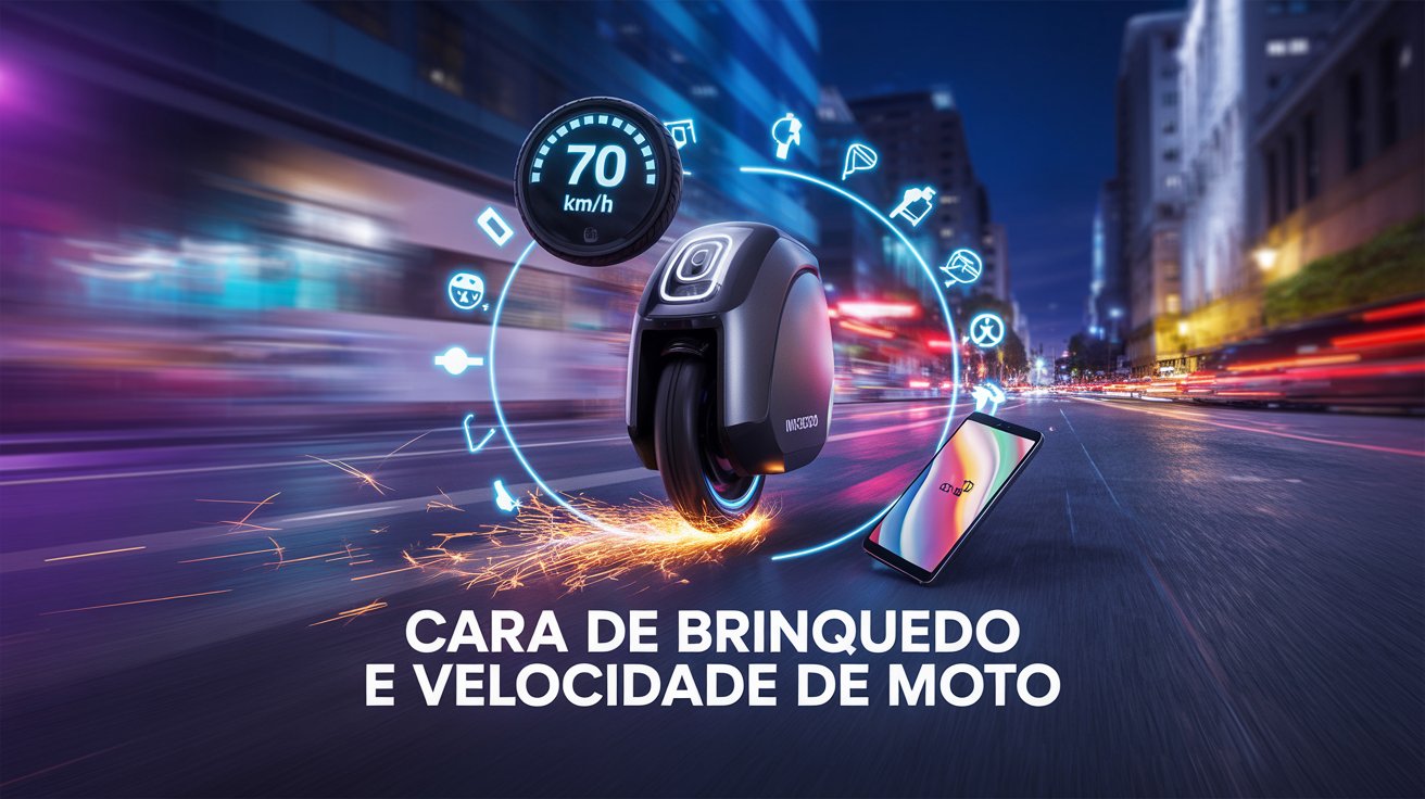 Monociclo elétrico InMotion V12S atinge 70 km/h, roda 120 km, tem suspensão de moto e preço de celular top. Tecnologia e mobilidade juntos.