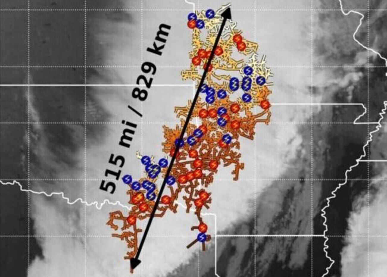 Raio, Relâmpago, Estados Unidos, Recorde