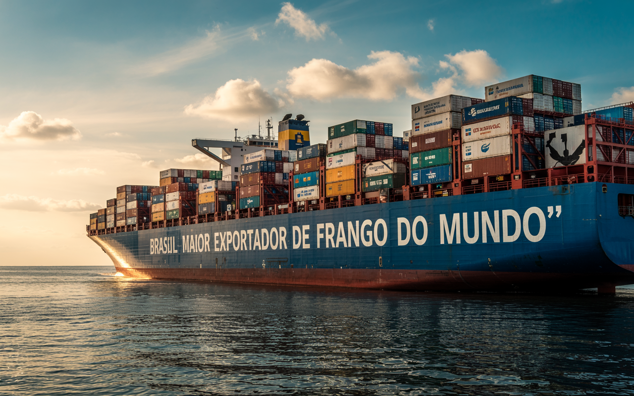 Brasil dispara na liderança global: já exporta quase 5 milhões de toneladas de frango por ano para mais de 150 países e transforma o agronegócio em máquina de bilhões