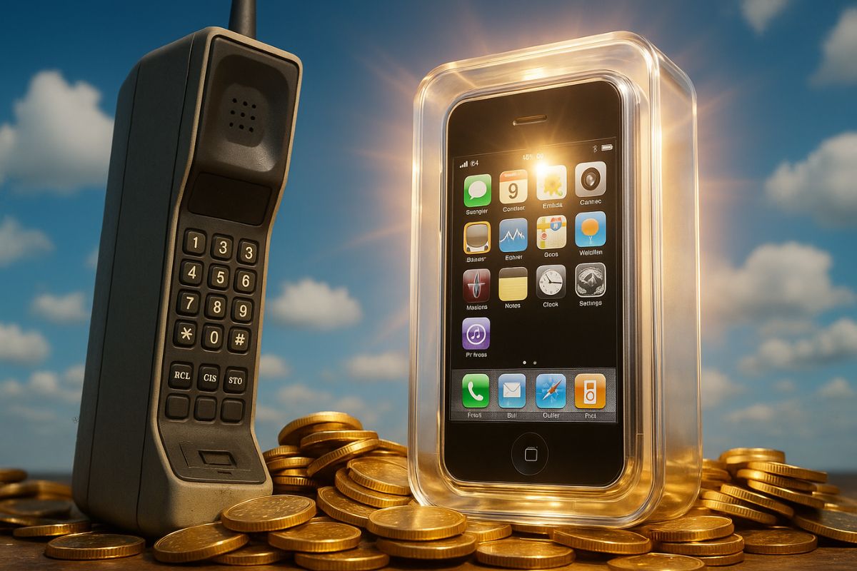 3. Celulares antigos transformaram-se em relíquias: iPhone de 1ª geração lacrado bate R$ 300 mil, enquanto modelos raros da Nokia superam R$ 3 mil