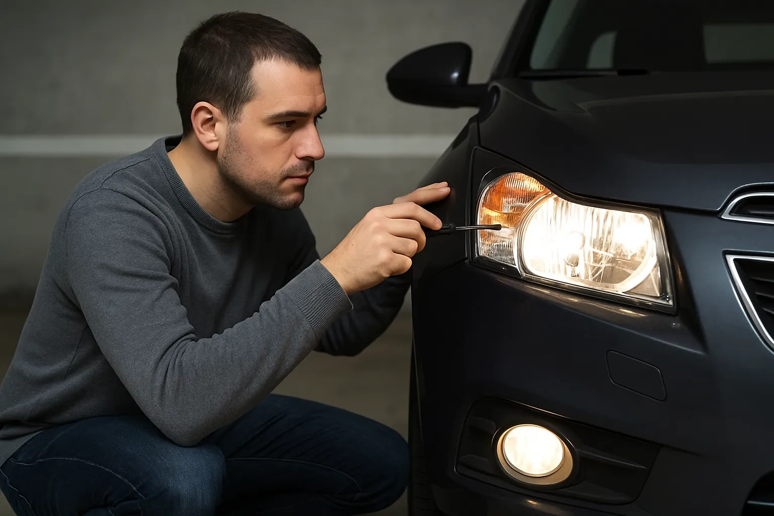 Como regular os faróis do carro para uma direção mais segura à noite