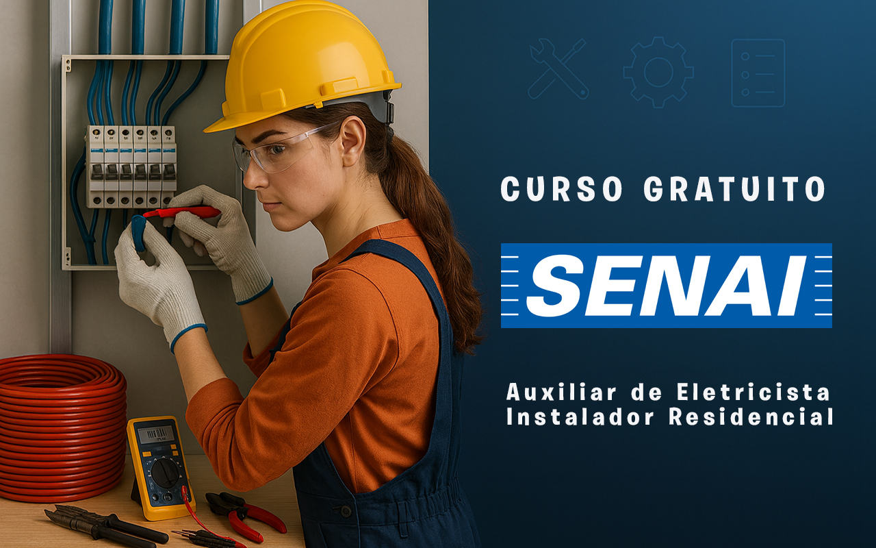 Curso gratuito de Auxiliar de Eletricista da Prefeitura em parceria com o SENAI abre Inscrições para vagas noturnas em Chapadão do Sul no MS