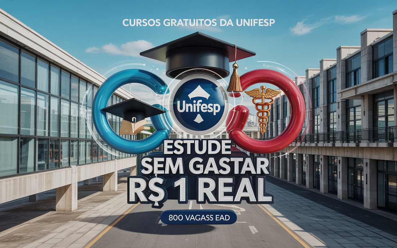 Cursos gratuitos da Unifesp abrem 800 vagas em especializações EAD nas áreas de Educação, Gestão Pública e Saúde; estude sem gastar R$ 1 real