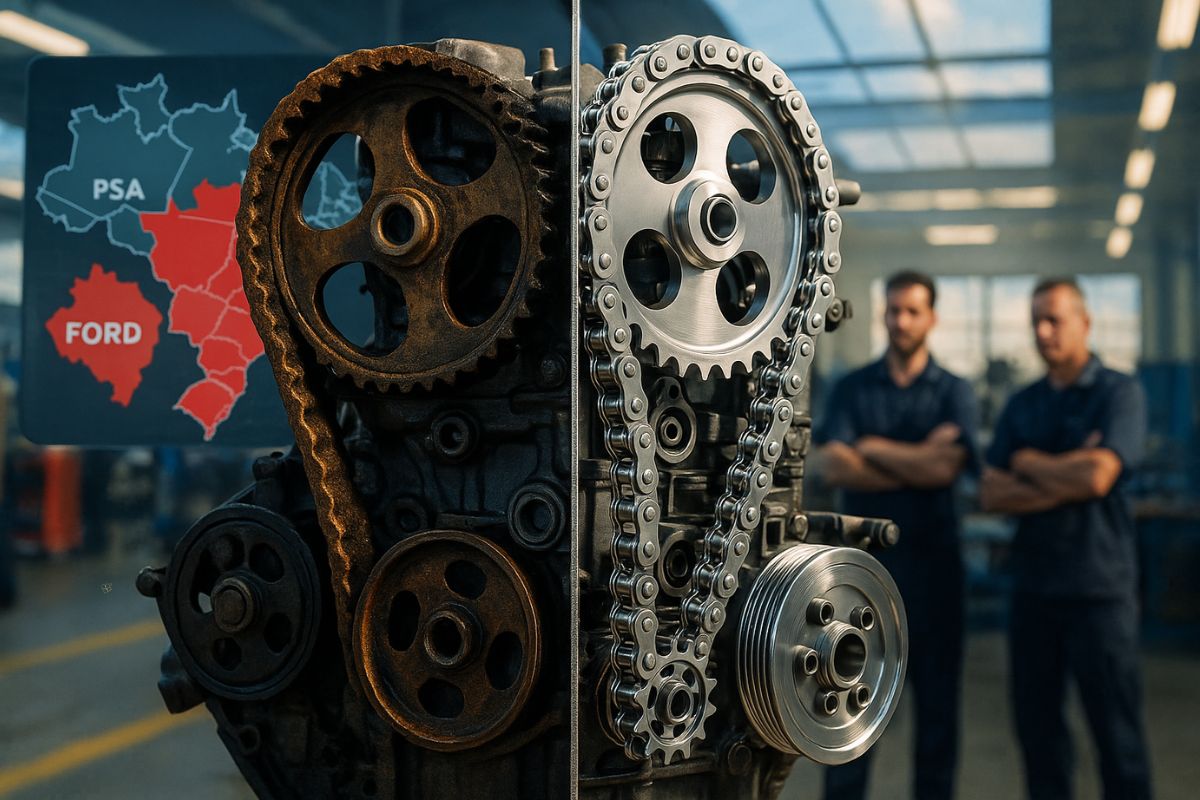 É possível trocar a correia dentada banhada a óleo por corrente? Sem kits oficiais, motoristas seguem presos à manutenção frequente e custos elevados