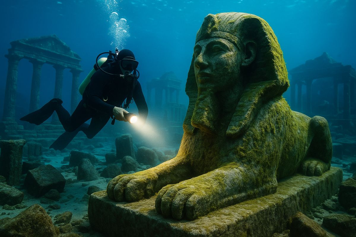 Egito revela vestígios de cidade submersa com mais de 2 mil anos com estátuas de Ramsés II e templos que resistiram séculos submersos