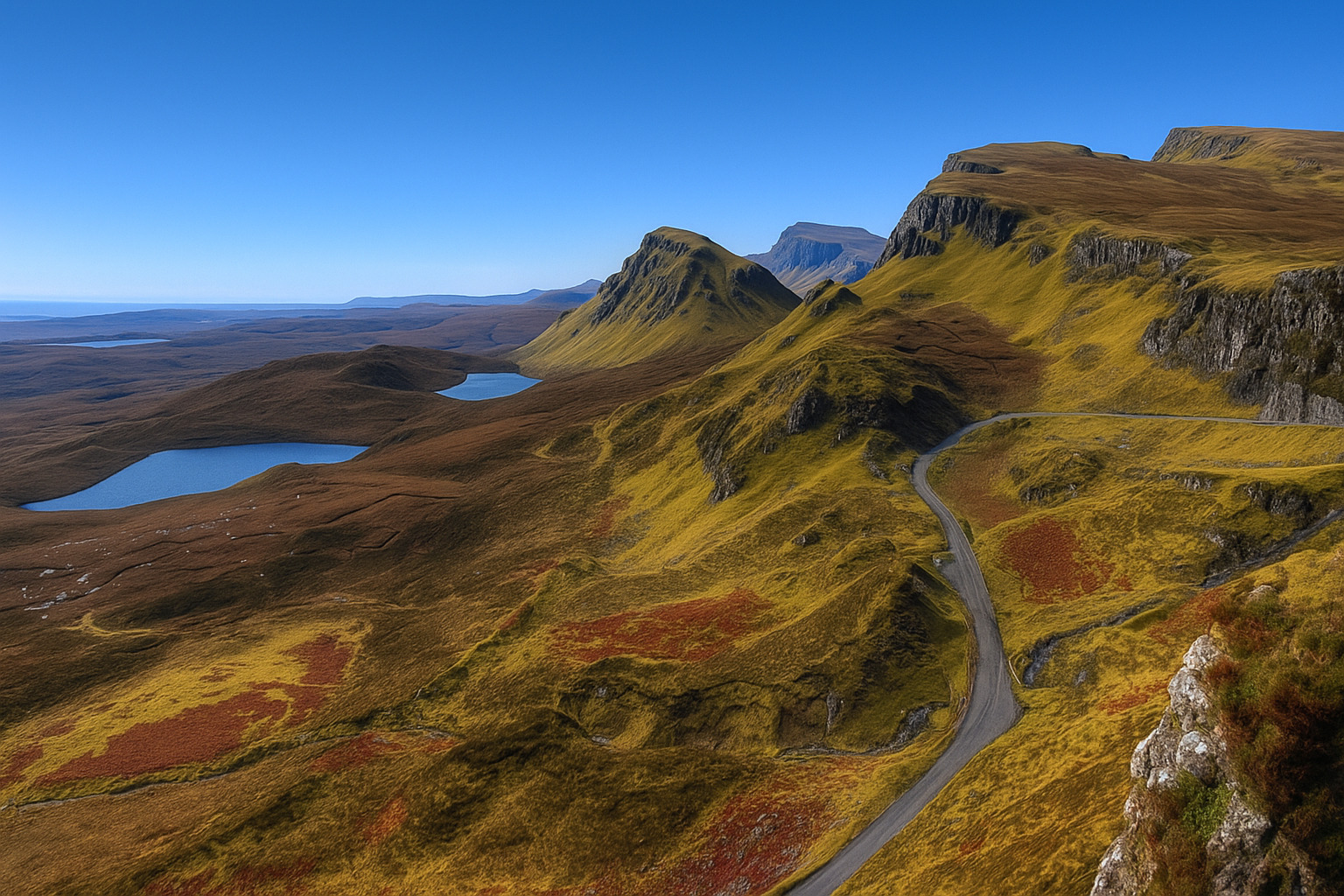 Vista aérea de uma área rural com pastagens, árvores e moradias dispersas em meio à vegetação.