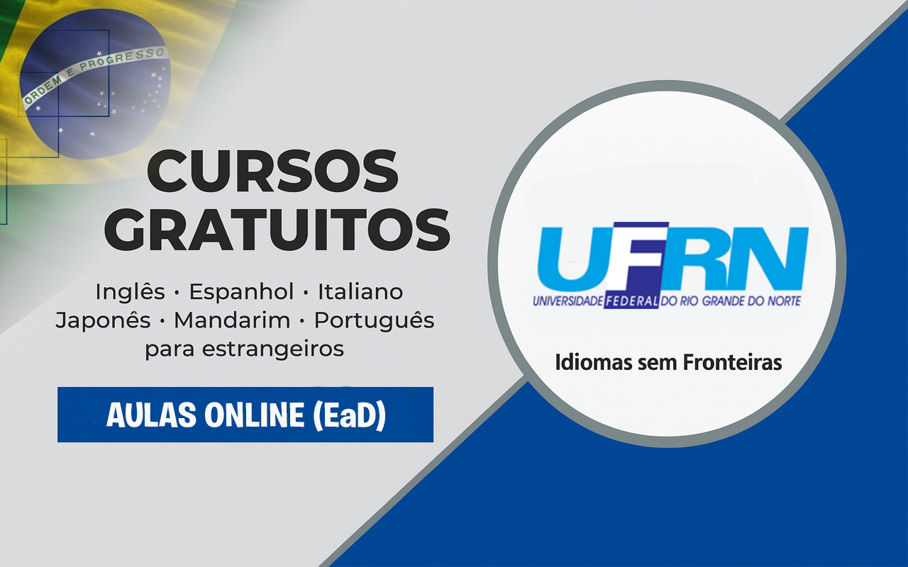 Faça um Curso Gratuito de idiomas estudando de Casa (EAD), UFRN abre vagas para Inglês, japonês, italiano, mandarim