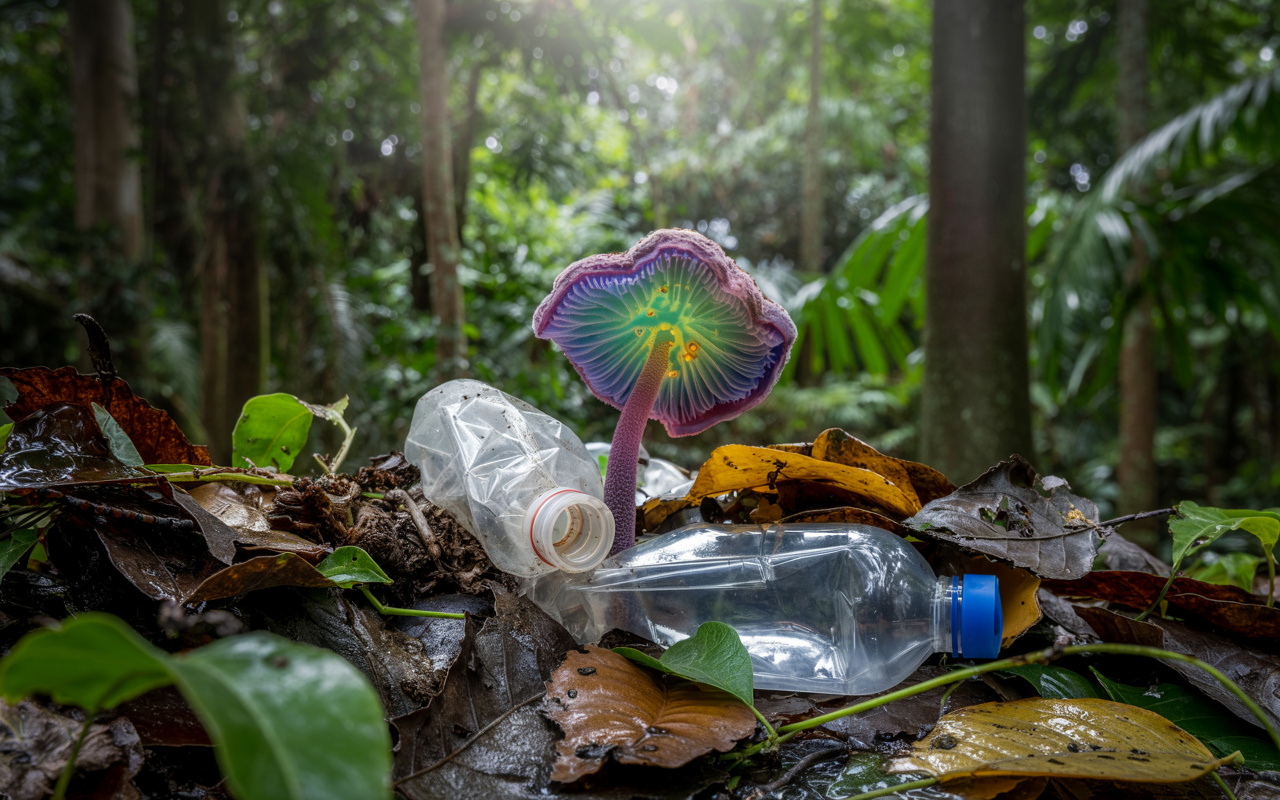 Fungo descoberto na Amazônia devora plástico naturalmente e pode ser a arma secreta para salvar o planeta da poluição que sufoca os oceanos e o solo