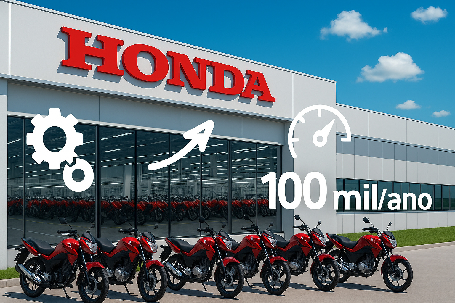 Honda anuncia nova fábrica de motos projetada para produzir 100 mil unidades por ano com foco em modelos de baixa cilindrada