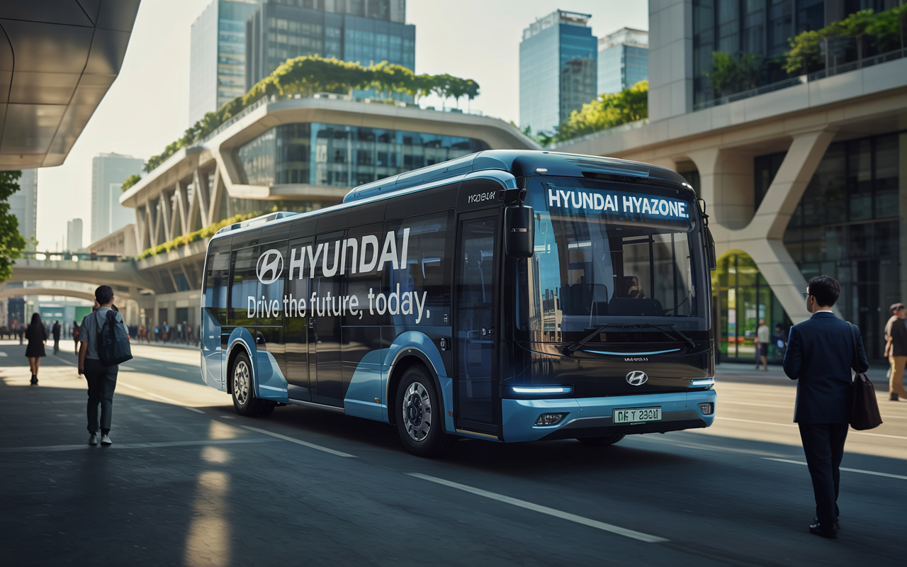Fim da era do diesel? Hyundai apresenta em 2025 ônibus a hidrogênio com 960 km de autonomia, promete reduzir emissões e mira transformar o transporte de longa distância