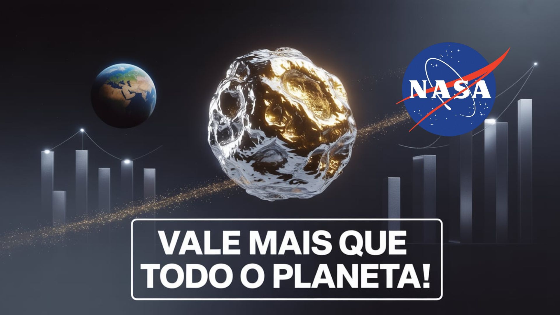 Nasa monitora asteroide 16 Psique, cuja riqueza mineral supera a economia global e pode revolucionar a mineração espacial. Saiba mais.