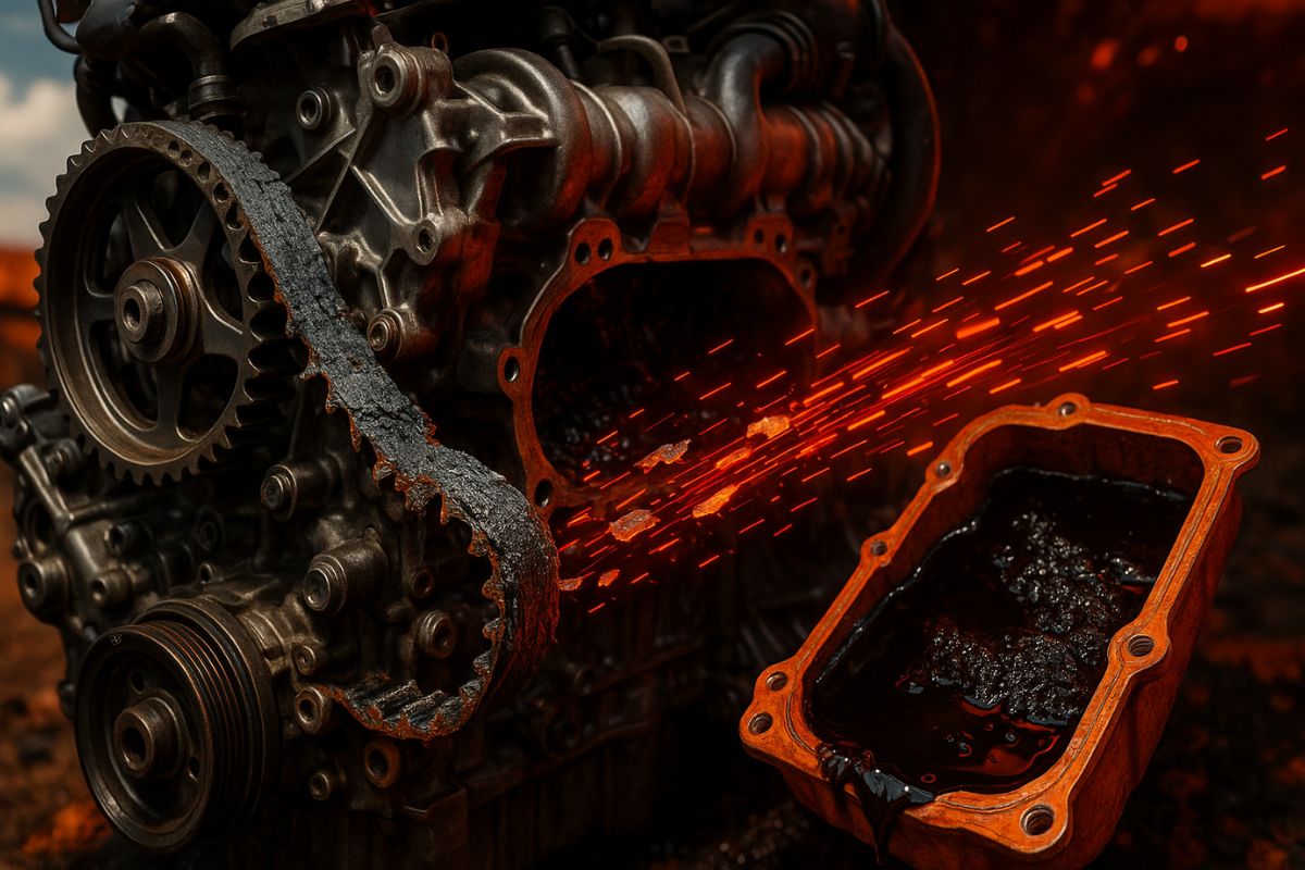 Onix 1.0 3 cilindros mostra falha estrutural: drenagem incorreta contamina óleo, dissolve correia banhada e ameaça motor inteiro