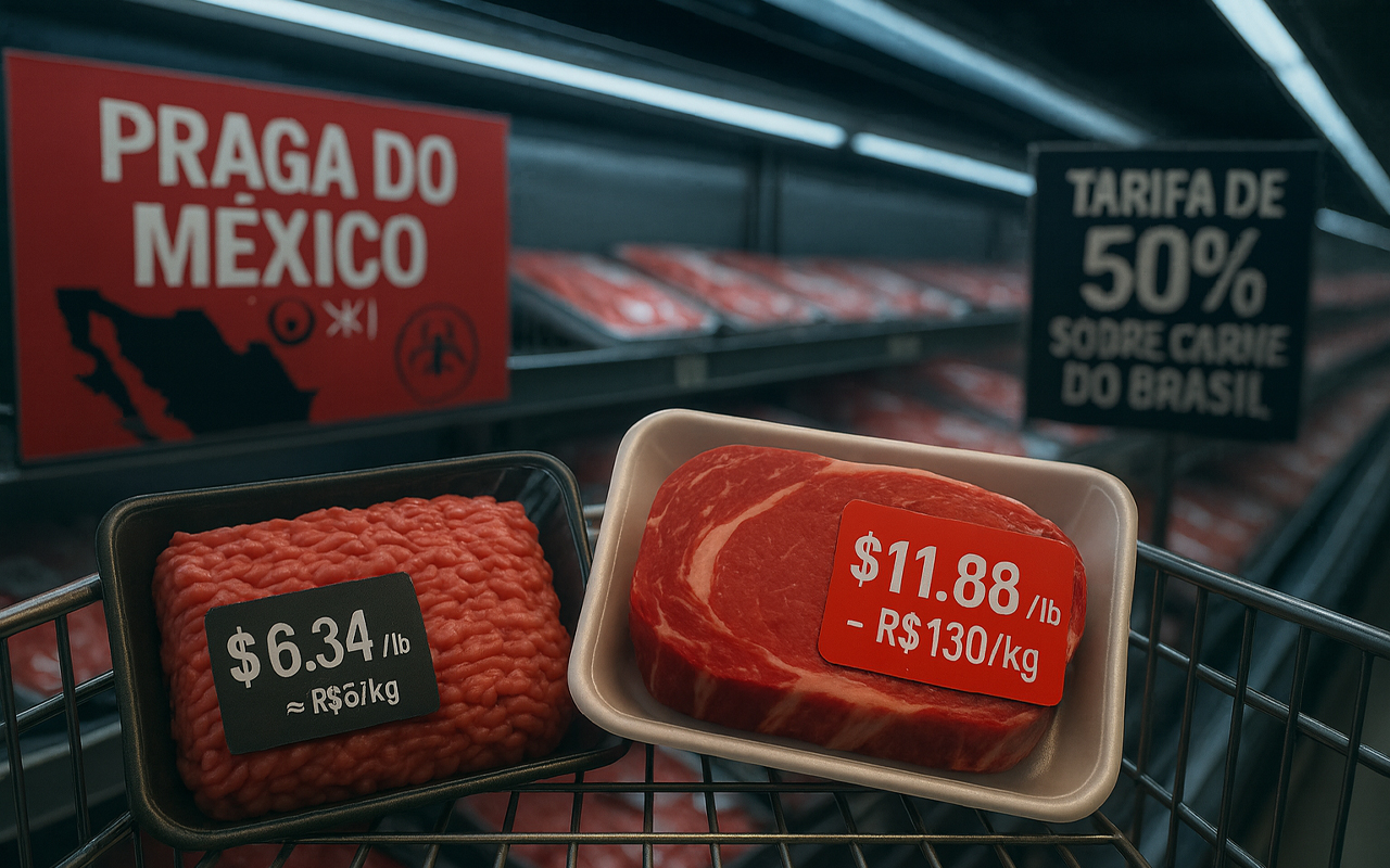 Preço da carne bate recorde nos EUA e o motivo não é o tarifaço de Trump, por enquanto