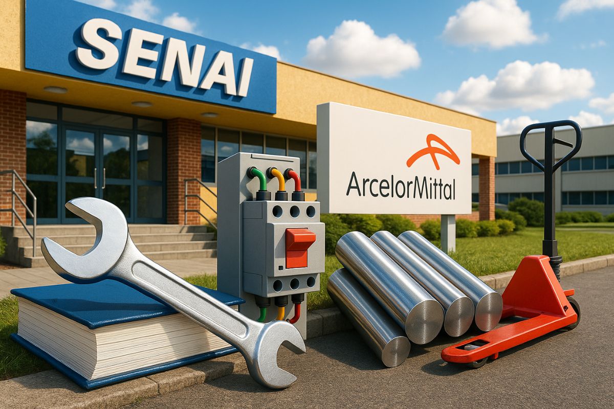 Capacitação profissional gratuita combina aulas no Senai e prática dentro da ArcelorMittal no modelo DUAL