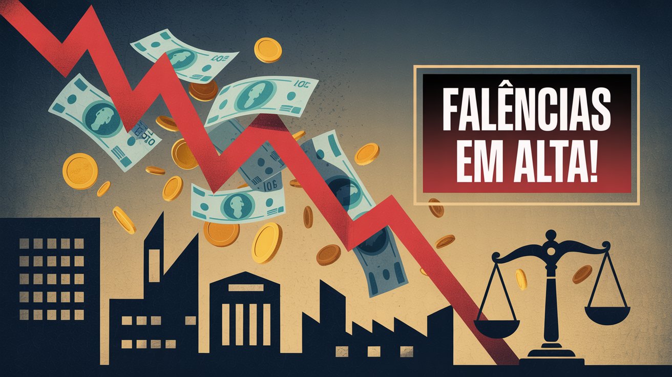 Falências no Brasil crescem 25% em três anos e podem bater recorde em 2025, segundo Serasa Experian, em meio a juros e crédito caro.