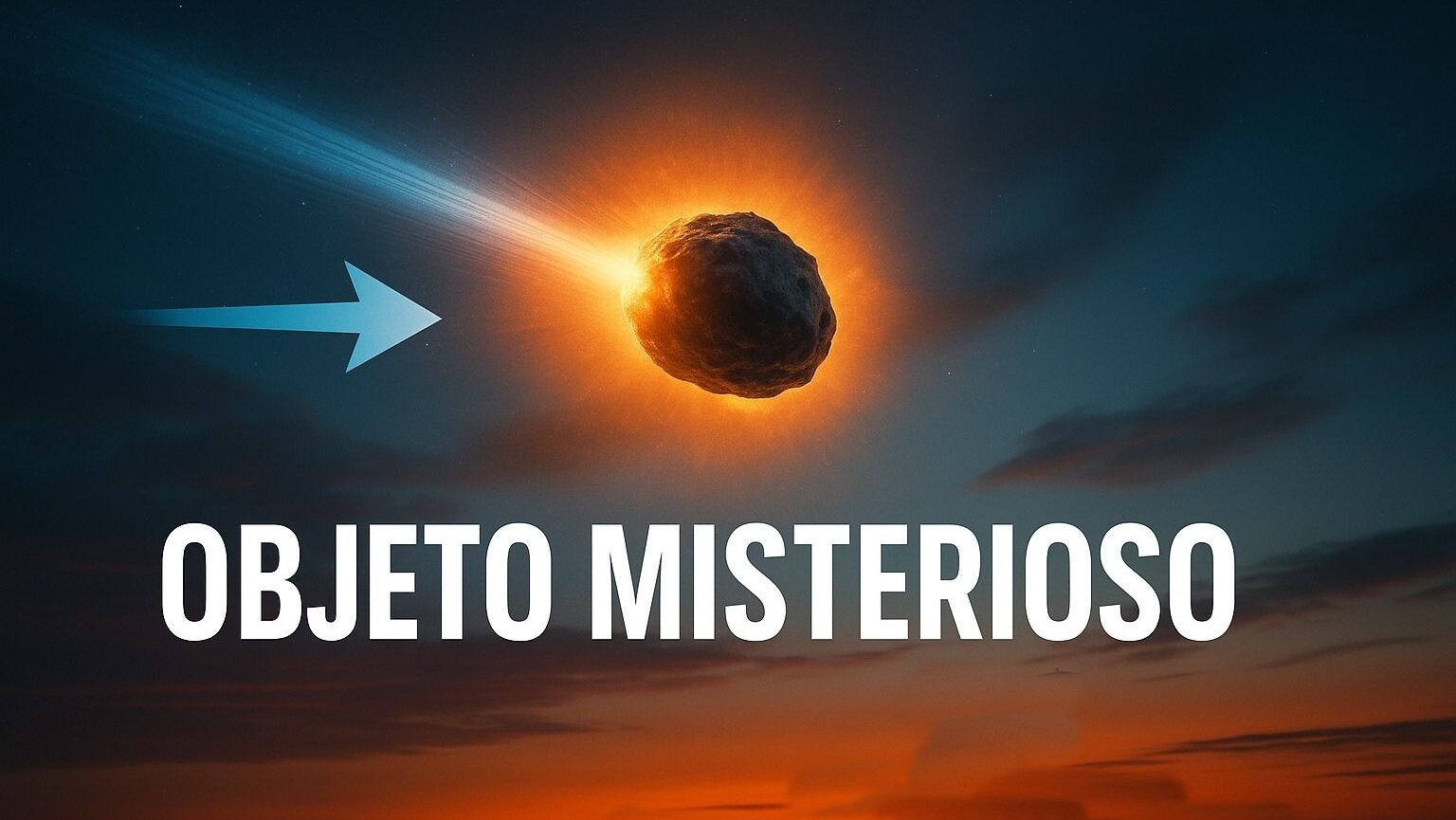 Objeto espacial incandescente cruza o céu noturno, representando corpo misterioso vindo de além do Sistema Solar.